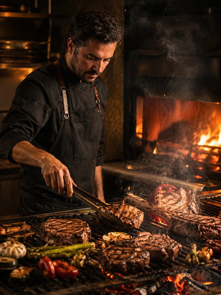 Parrilla al fuego
